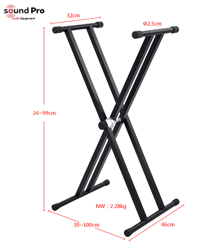 Q-2XA Adjustable X-Style Keyboard Stand